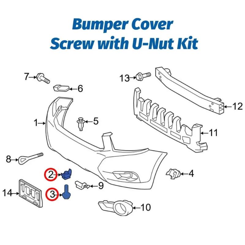 Self Tapping Screw Clips Car Bumper Carbon Steel Fasteners 20pcs Nylon Durable Set for Auto  Shield Panel Fixing