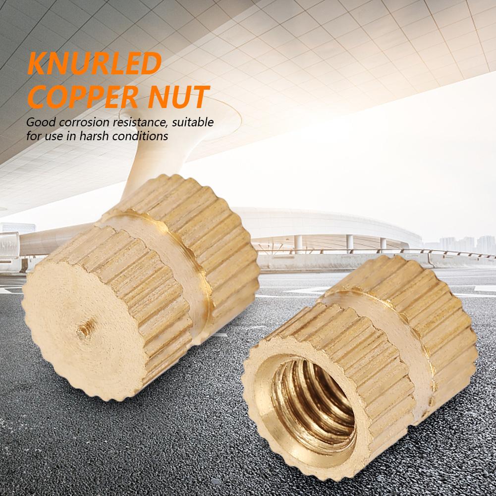 5мм Закрытый конец Вставка Накатанная медная гайка Крепежный аксессуар Встраиваемый набор накатанных гаек(M5*7)