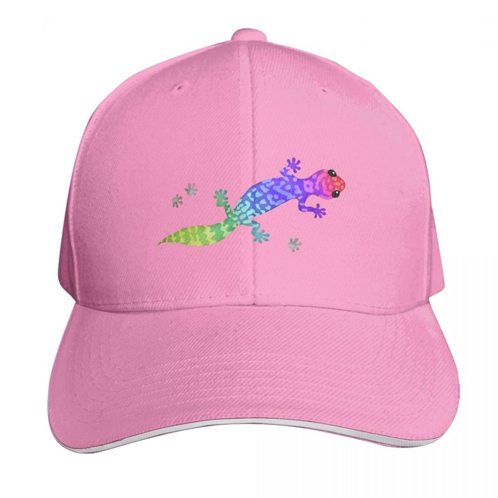 Bright rainbow geckos Baseball Cap Hat Unisex Luxury Beach Outing Military Tactical Cap beach hat Golf Unisex Womens