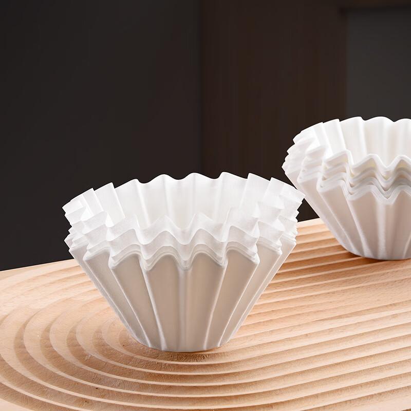 CLITON Coffee Filter Papers, Portable Drip-Style Pour-Over Coffee Filter Mesh, Cake Bowl-Shaped Filter Cup Paper, 50 Sheets