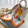 70*70cm Silk Square Scarf Women Soft Flower Print Hairband Neckerchief Foulard Hijab Ribbon Tie Bag Headband Fashion Decoration