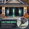 Halloween Garage Door Cover 7 x 16 FT, Large Halloween Garage Door Banner, Ha...