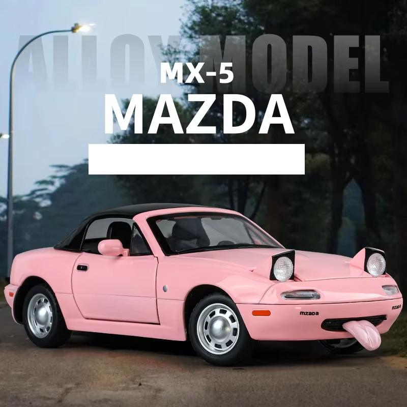 Новый 1:24 Mazda Miata MX5 MX-5 литая модель автомобиля из литого металла миниатюрная машина со звуком и светом детская игрушечная машинка подарок