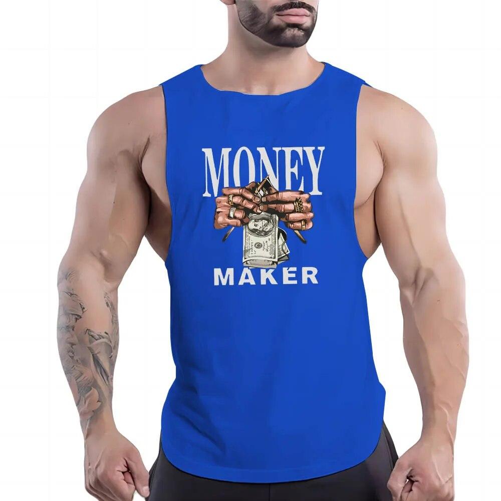 Летняя мужская повседневная спортивная жилетка с круглым вырезом для взрослых, простая модная дышащая футболка без рукавов с креативной графикой и 2d принтом