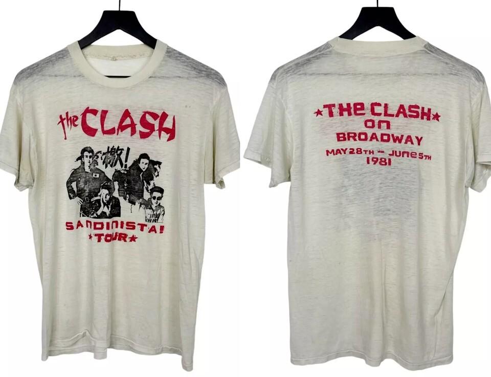 Перепечатка 1981 года Футболка с принтом группы The Clash, двусторонняя, размеры S-5XL FH452