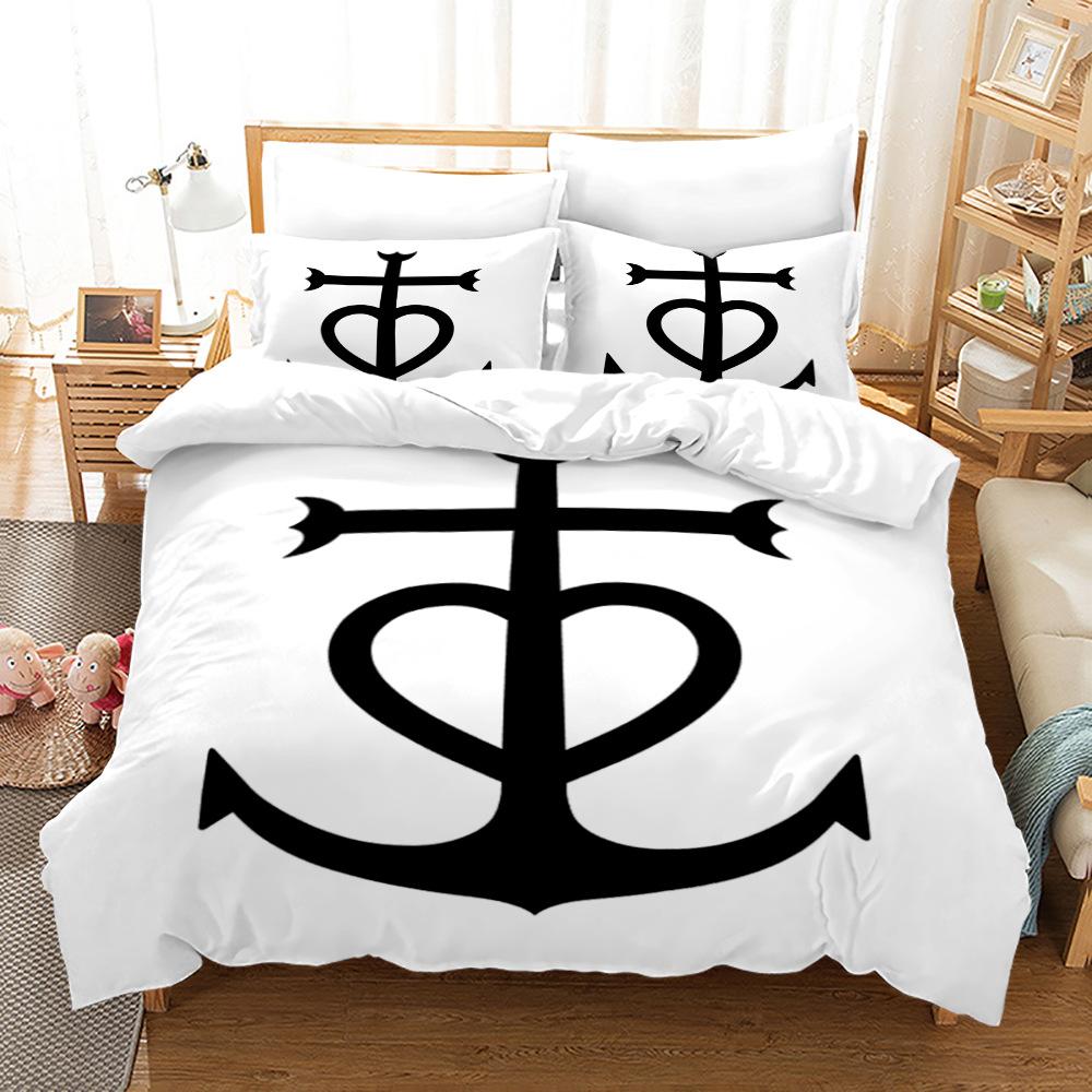 3D односпальная/двуспальная кровать, комплект постельного белья с якорем для комнаты мальчиков, пуховый пододеяльник, 2/3 шт. DE135 * 200, полноразмерный мягкий домашний текстиль из микрофибры