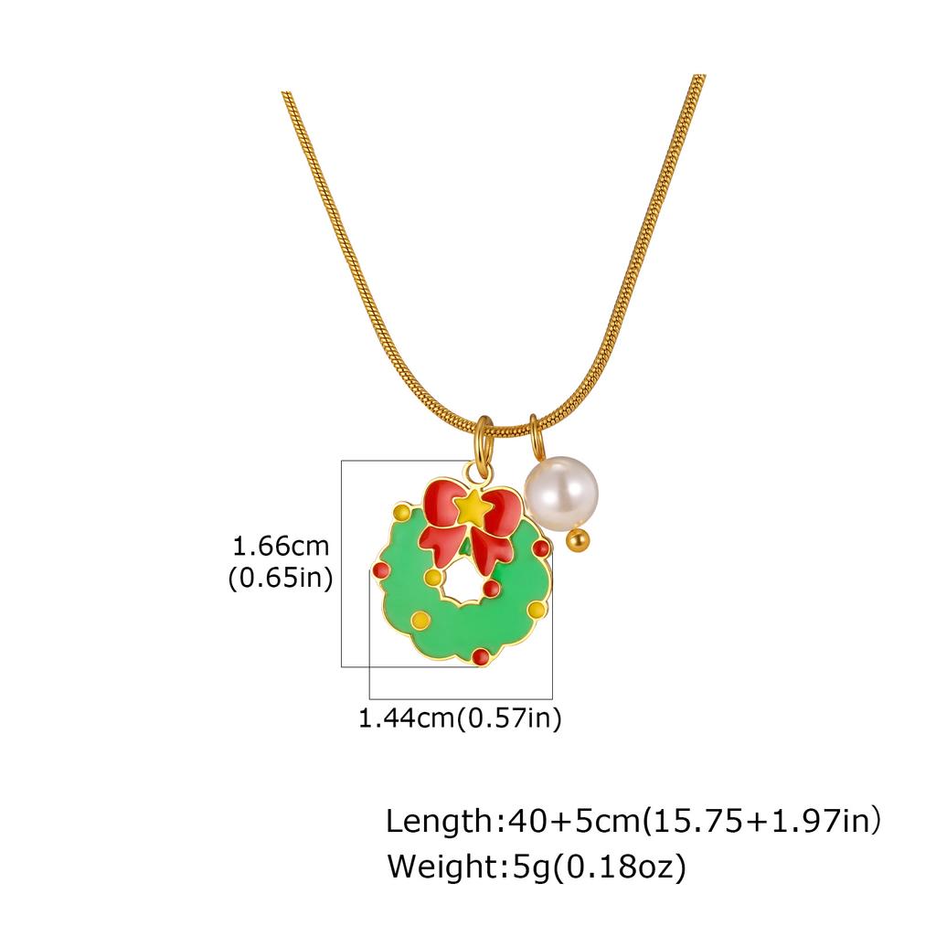Women Christmas Necklace, Fashion Stainless Steel Chain Adjustable, Party Festival Jewelry Gifts