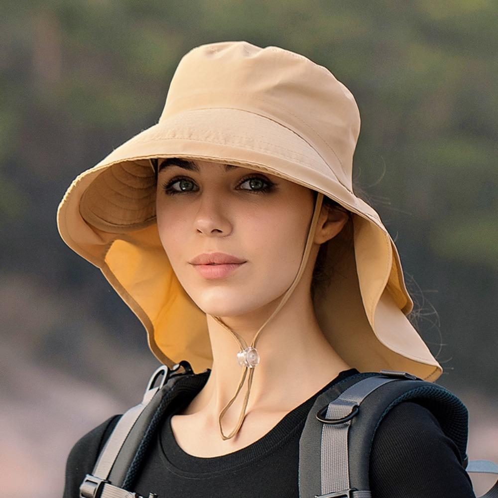 Summer Outdoor Neck Protection UV Anti Bucket Hat Shawl Visor Cap Sun Hat Ladies Hat
