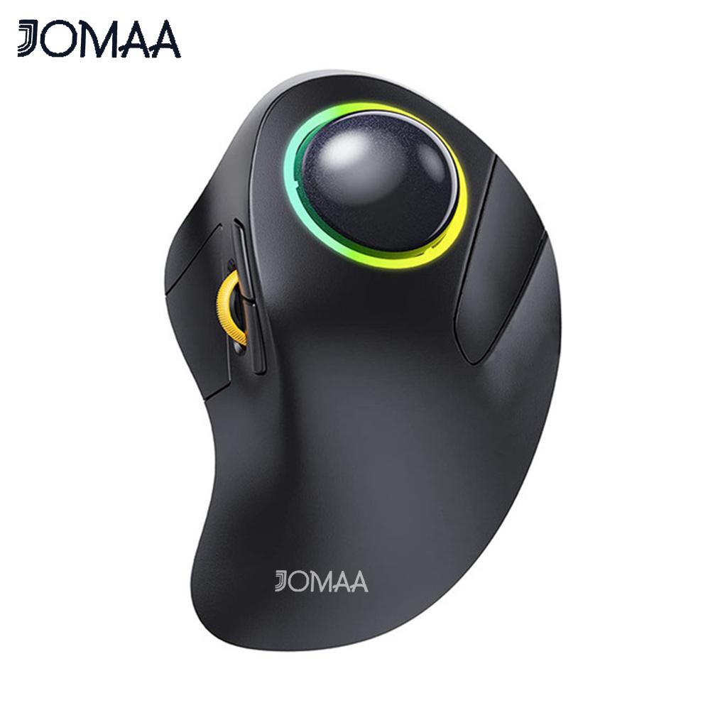 JOMAA RGB подсветка беспроводная трекбольная мышь беспроводная 2.4G перезаряжаемая эргономичная игровая мышь-роллер для ноутбука Mac iPad игра
