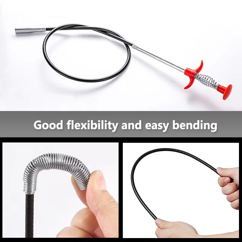 60/160cm Spring Pipe Dredging Tools Drain Snake Drain Cleaner Sticks Clog Remover Cleaning Household KitchenBending Sink Tool