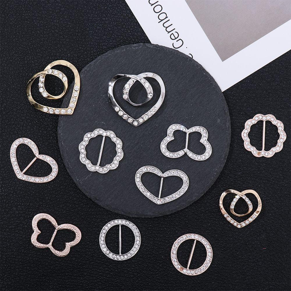 Стразовая декоративная пряжка-кольцо в форме бабочки, зажим для футболки, круглая пряжка-кольцо для шарфа