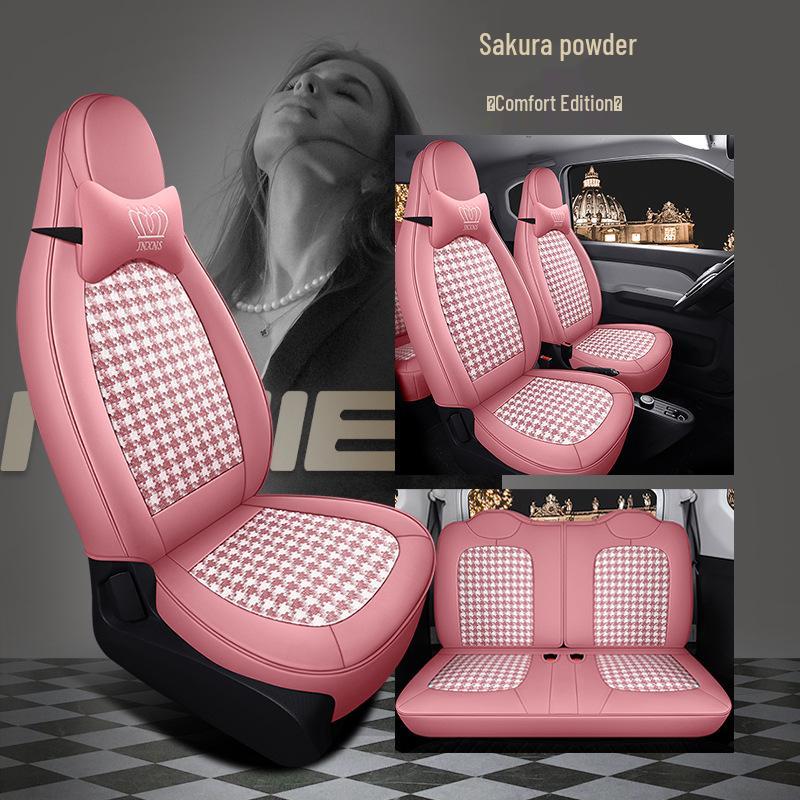 ST Чехол на сиденье «Гусиная лапка» для Wuling Hongguang MiniEV - Полный обхват, Всесезонная подушка