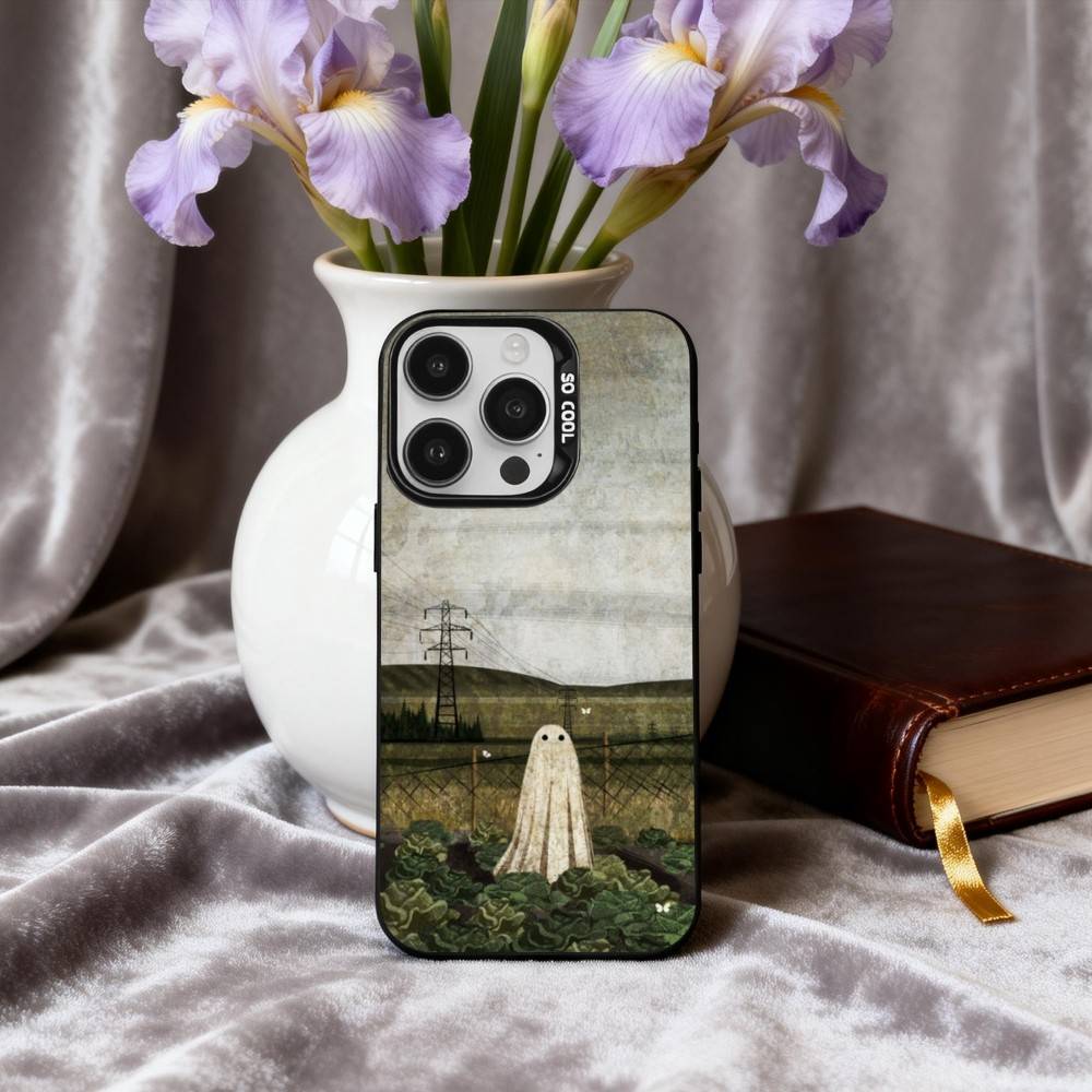 L-Little G-Ghost A-Art Phone Case For iPhone17,16,15,14,13,12,11 Plus,Pro Max Black Candy silver phone case