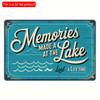 2D Flat Wooden 1pc 30*20cm Rustic Wooden Signs " Turquoise Sign Celebrating Lake Memories. " Durable Wall And Garden Decor For Indoor And Outdoor Use