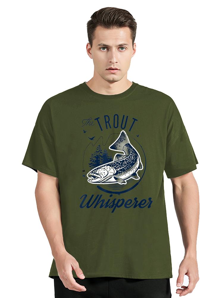 Unisex Tshirts Trout Fishing Steelhead Rainbow Trout Whisperer Gift Cotton Tee Shirt Fisherunisex Lake Time T Shirt Gift Clothes