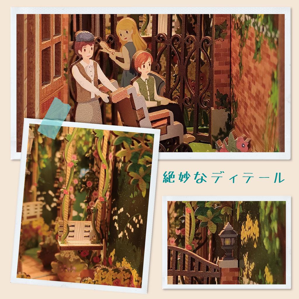 Tonecheer Book Nook Kit 3D Puzzle 3D DIY Miniature Dollhouse Kit Деревянная книжная полка Украшение ручной работы Набор Популярный подарок на день рождения для начинающих и