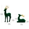 Reindeer Christmas Decor Flocking Deer Statue 2 Pieces Standing Sitting Sculpture Red Green Aesthetic Elk for Party Bedside