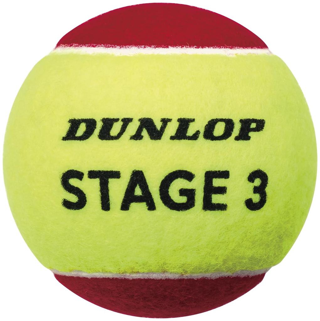 DUNLOP STAGE 3 RED Tennis Balls for 1 Dozen STAGE3RD D DOZ Red X Yellow Kids/Juniors, (12 Balls) (12)