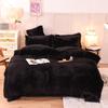 "Mink Velvet Plush Winter Bed Set: Four-Piece Solid Color Quilt Cover"