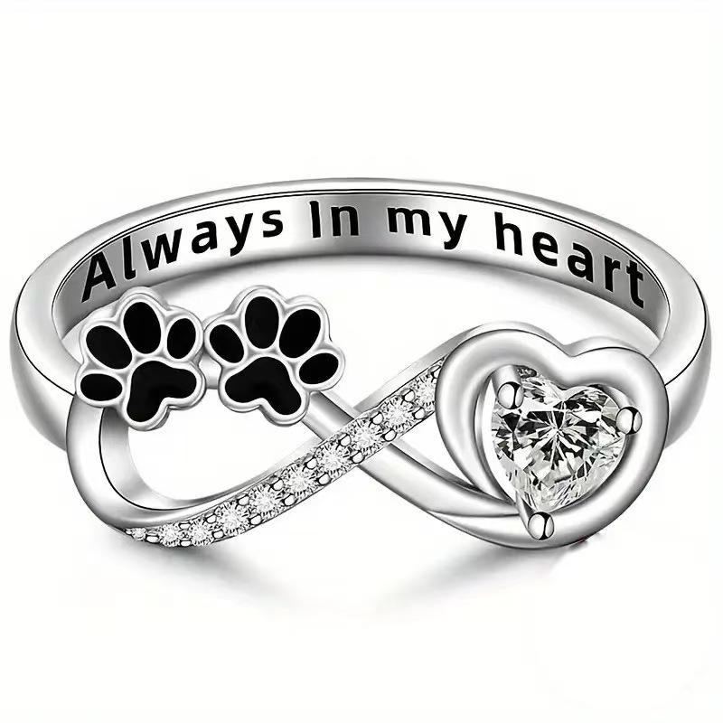 2025 Fashion Trend Personalized Love Birthday Inlaid Zircon Women's Ring Jewelry Accessories
