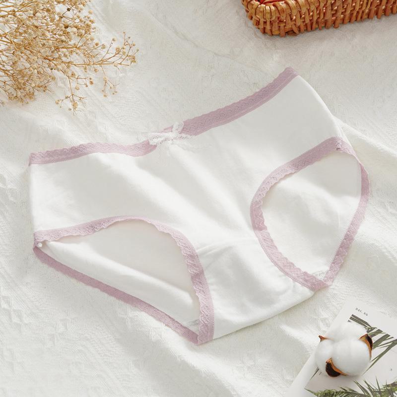 Женские хлопковые трусы со средней посадкой «Таро Пурпурное сердце» из японского таро — дышащие, большого размера для девочек и студентов