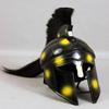 Medieval Greek Corinthian Armor Helmet with Plume Black Polish Armor Helmet Black Plume Rustic Home Decor Gifts