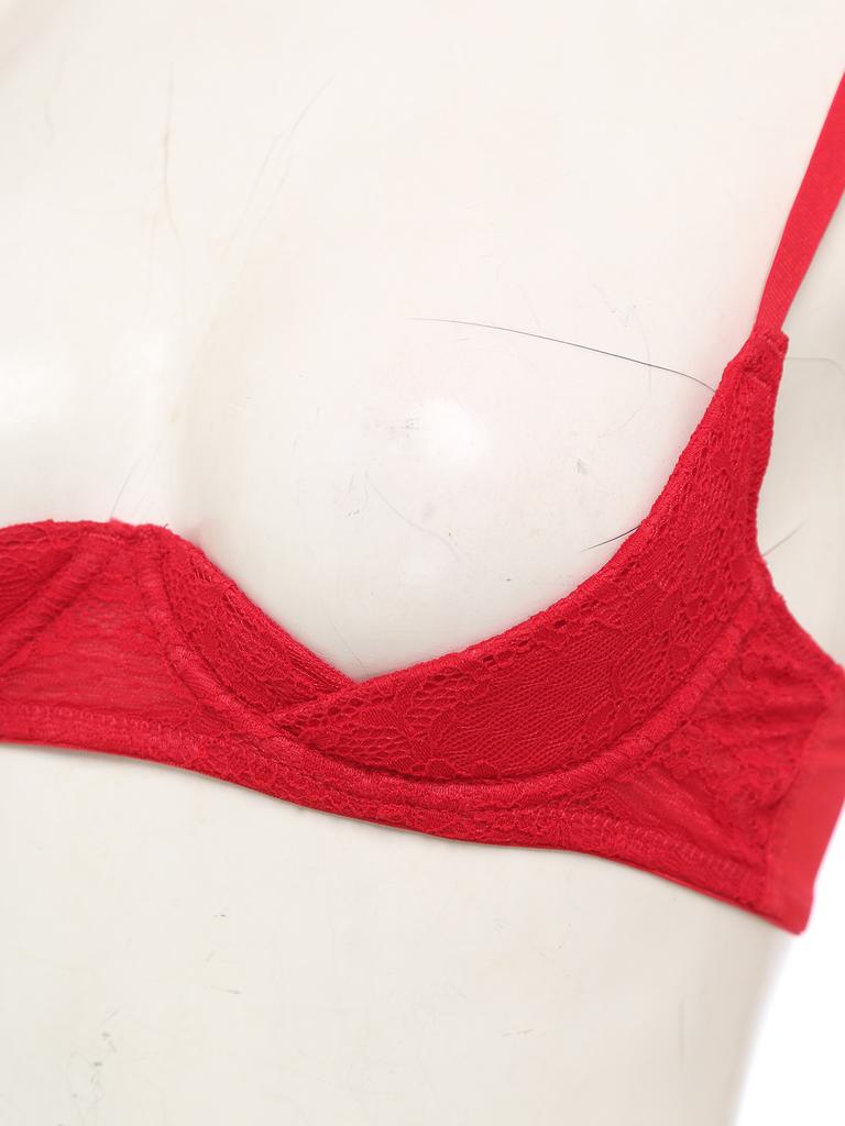 Женский кружевной бюстгальтер 1/4 чашки балконет бралетт с косточками Push Up Дизайн Цветочный топ-бюстье