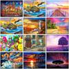 5D Diy Diamond Painting Coast Sunset Cross Stitch Diamond Embroidery Mosaic Landscape Lighthouse Home Decoration Painting Gift