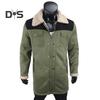 Men Jacket Large Plush Lapel Long Sleeve Vintage Suede Jacket with Pockets Zipper Up Mid-length Motorcycle Coat