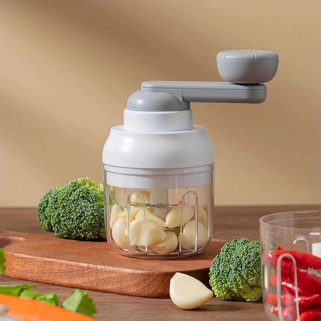 Кухонный комбайн с ручным приводом, ручной измельчитель продуктов, моющийся ручной кухонный комбайн объемом 250 мл, двухскоростной кухонный комбайн для лука, чеснока, имбиря