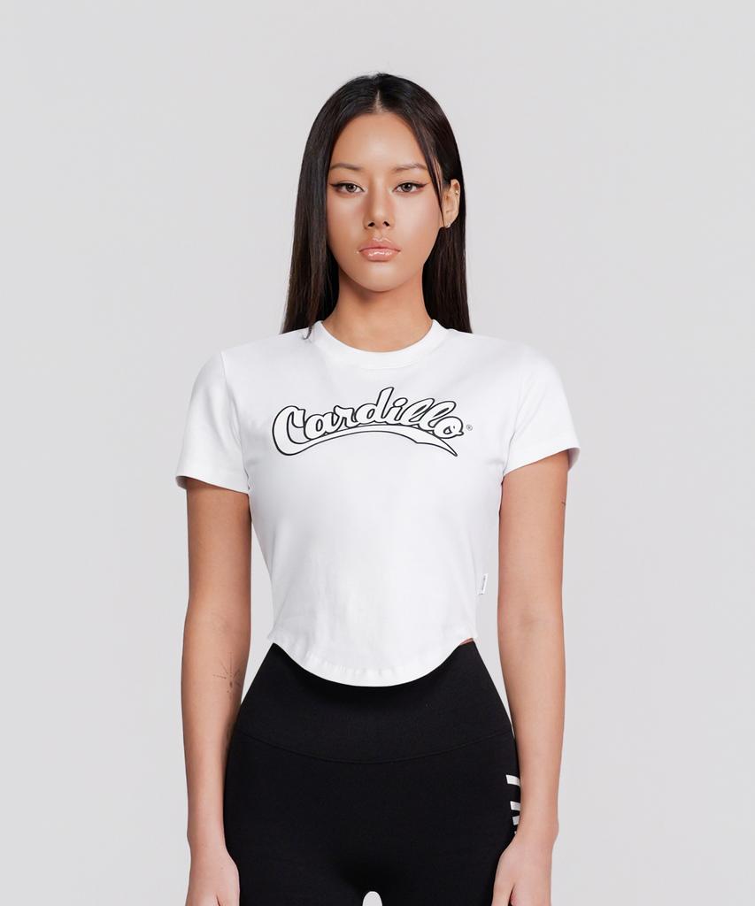 FREEDOM Футболка с изогнутым краем и большим логотипом Cardillo (белый)