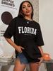 Женские футболки с уличным городским принтом Флориды, летние брендовые хлопковые футболки высокого качества с короткими рукавами, свободные топы большого размера, повседневные футболки