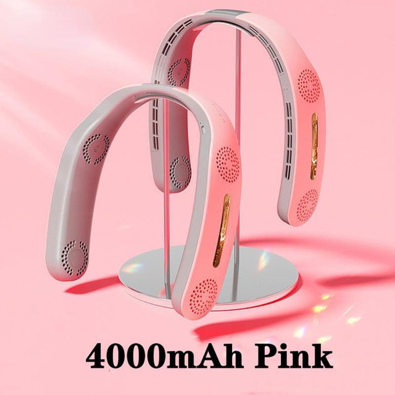 4000 мАч Портативный носимый безлопастной вентилятор Перезаряжаемые через USB безлистные подвесные вентиляторы Воздушный охладитель Охлаждающие бесшумные вентиляторы Вентиляторы с шейным ободом Кондиционер