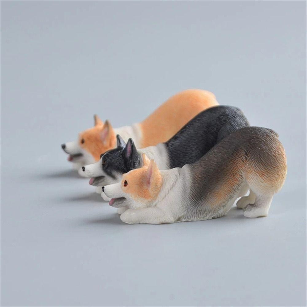 Children's Gift Mini Animal Dog Doll Simulation Dog Car Ornament Corgi Model Miniature Figurines