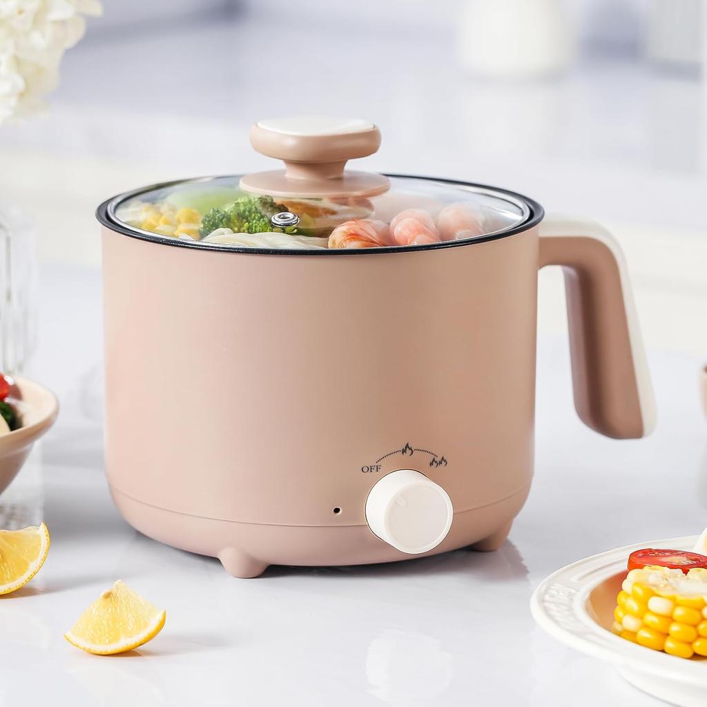 Stick Cooker for Noodles, Soup, Oatmeal, Ramen Pot with Boil Dry Protection for Dorm,