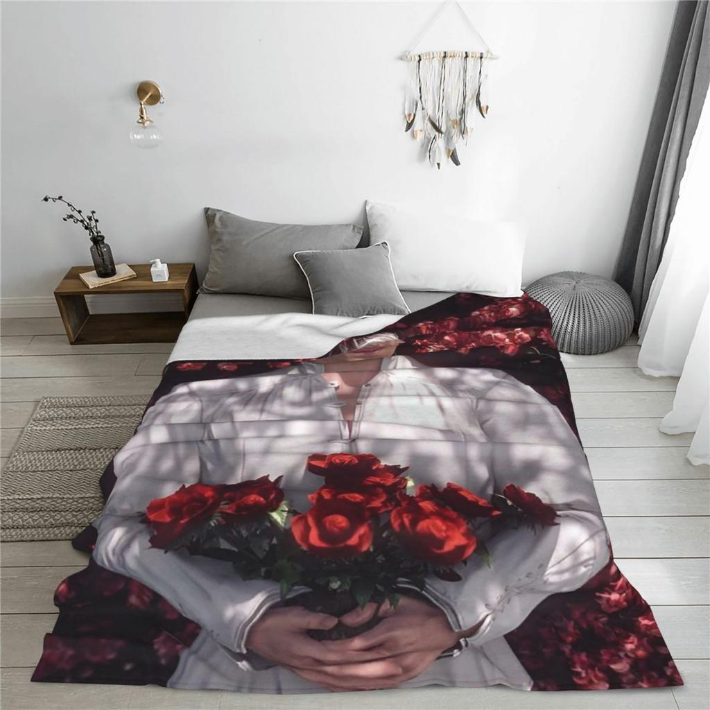 Baldur's Gate 3 Астарион Персонаж Вампира Плед Мягкий Теплый Фланелевый Плед Постельное белье для Кровати Гостиной Путешествий Дома Дивана