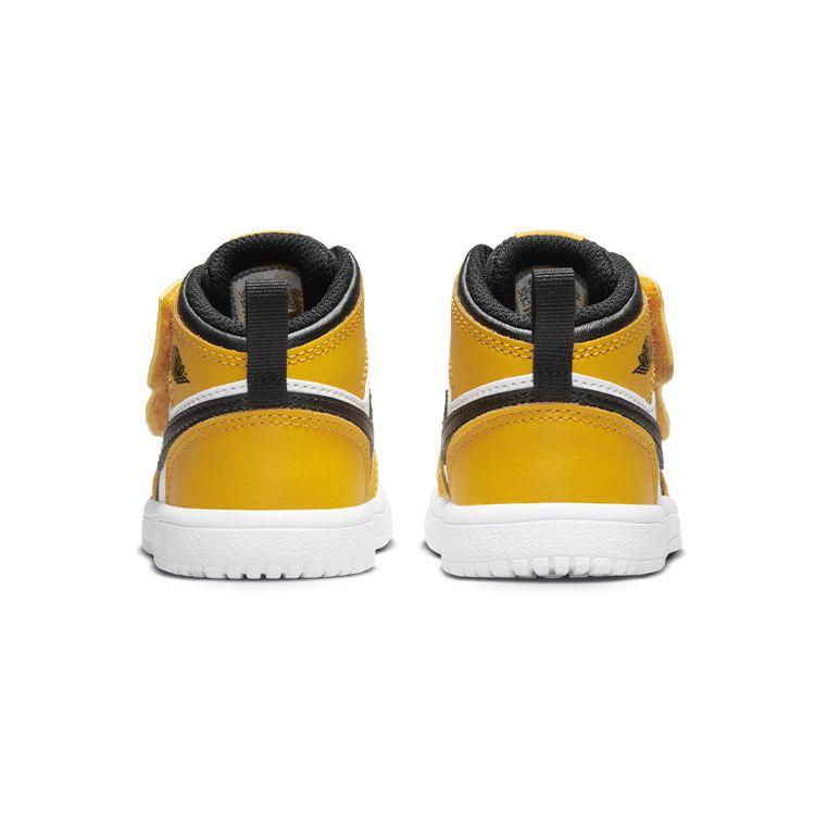Детские кроссовки Air Jordan 1 Mid ALT TD Taxi Желтый Черный Белый AR6352-701
