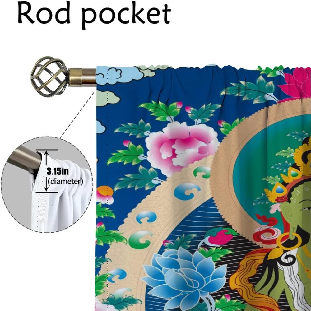 Исламские шторы для гостиной, занавески для украшения Хэллоуина, тюль для спальни, шторы для домашнего интерьера, 2 шт.