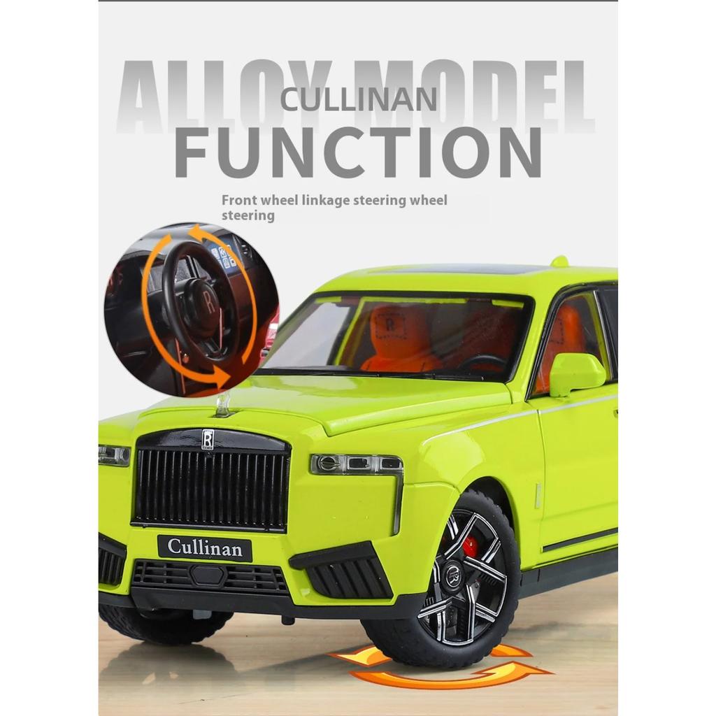 1/24 Модель автомобиля Rolls-Cullinan из сплава, с имитацией потолка «Звездное небо», внедорожник, игрушечная машинка для мальчика, коллекционный орнамент, подарок