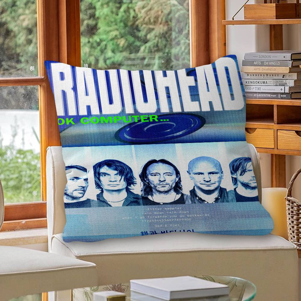 Винтажная Подушка с Логотипом Рок-Группы Radiohead Аниме Подушка Подушка для Изголовья Дивана-Кровати Чехол для Подушки 45x45 см Модная