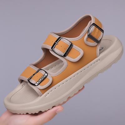 Босоножки с открытым носком, пляжная обувь, легкая подошва из резиновой пены, модные повседневные нескользящие сандалии ручной работы большого размера