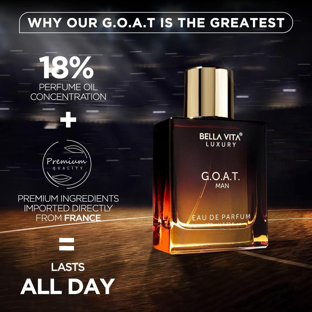 Bella Vita Luxury G.O.A.T Eau De Parfum Духи для мужчин с бергамотом, лавандой и пачули | Стойкий древесный и восточный аромат EDP, 100 мл