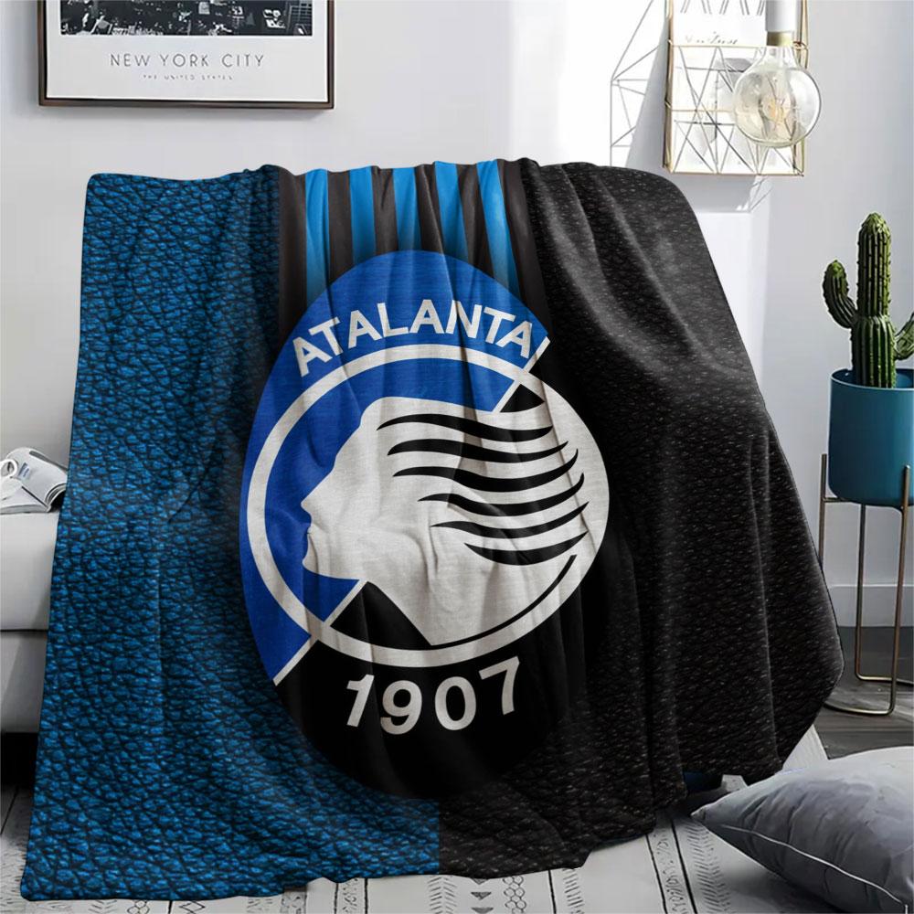 Atalanta BC Printed Flannel Blanket, soft throw for bedroom sofa, washable,soccer fan merchandise, great gift.