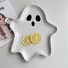 3D Regular Ceramic Plate Large Capacity Ghost Tray Cartoon Ghost Decorative Plate Food Dessert Candy Salad Snack Plate