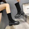 Fashion Women Boots Autumn Winter Thick with Round Head 2024 High Quality Solid Color Fashion New Outdoors Women's Shoes Botas Mujer