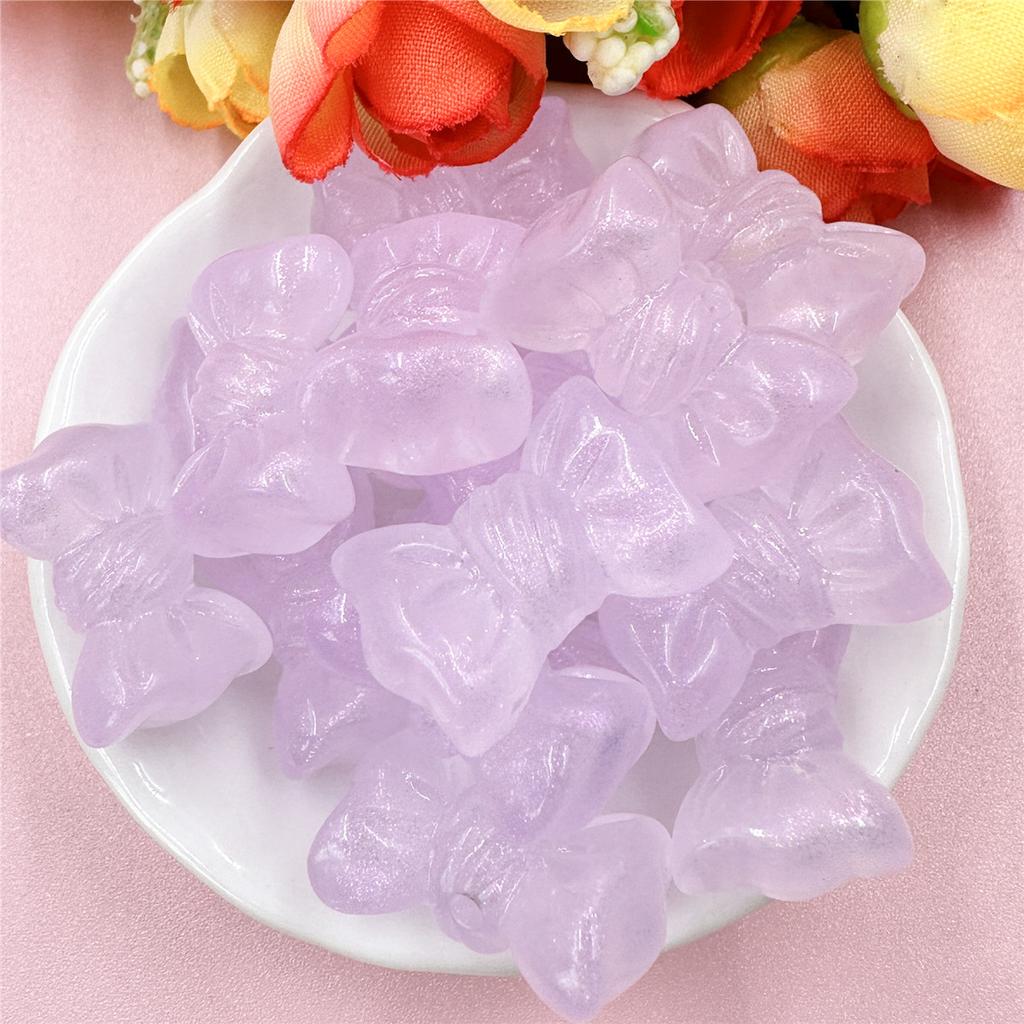 Home Party Supplies Jewelry Making Handmade Material 16.2*24.2mm Bow 20Pcs Acrylic Charms Colorful Exquisite Loose Beads With Hole DIY