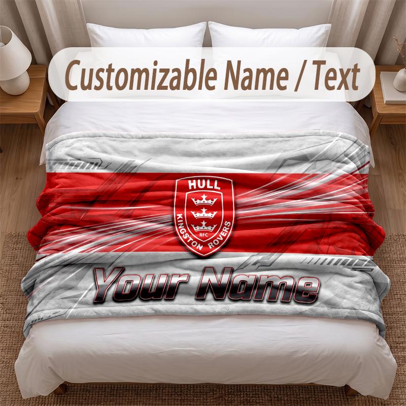 Фланелевое одеяло с принтом Hull KR, с индивидуальным текстом имени, мягкое, теплое, плед для спальни, праздничный подарок