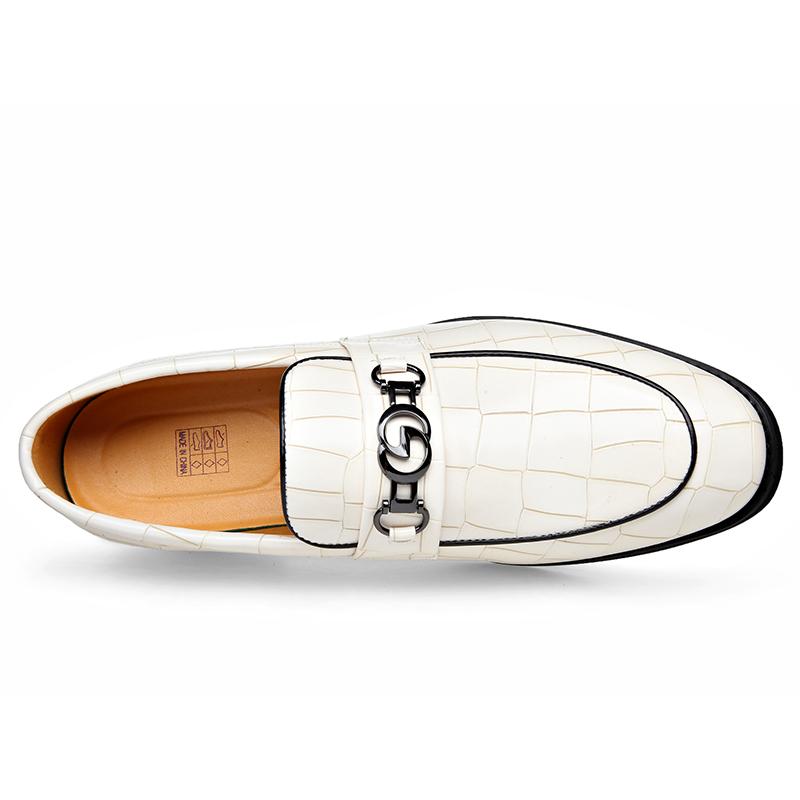 Luxury Men Leather Shoes White Horsebit Loafers Slip On Formal Men Dress Shoes Wedding Office Casual Lazy Shoes For Men Men Shoe