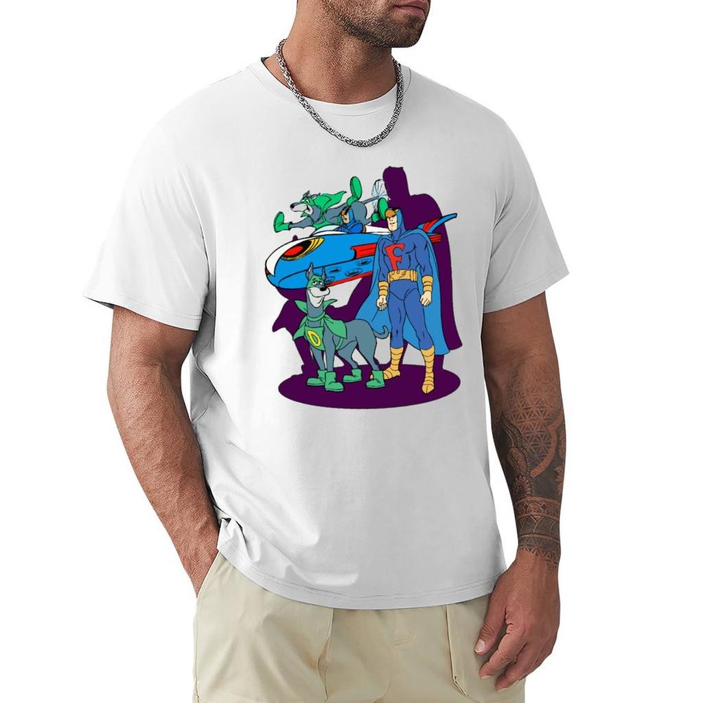Футболка BLUE FALCON AND DYNOMUTT с индивидуальным дизайном, баскетбольные графические футболки, аниме-футболки, мужские