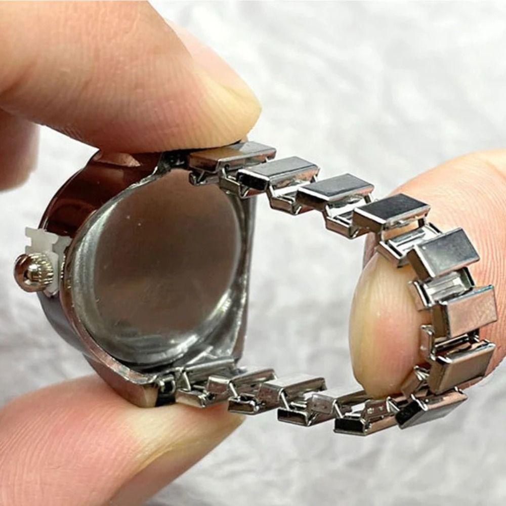 Часы в стиле панк-римских кварцевых часов из цинкового сплава, кольцо для часов на палец, крутые кольца, ювелирные изделия, часы для мужчин